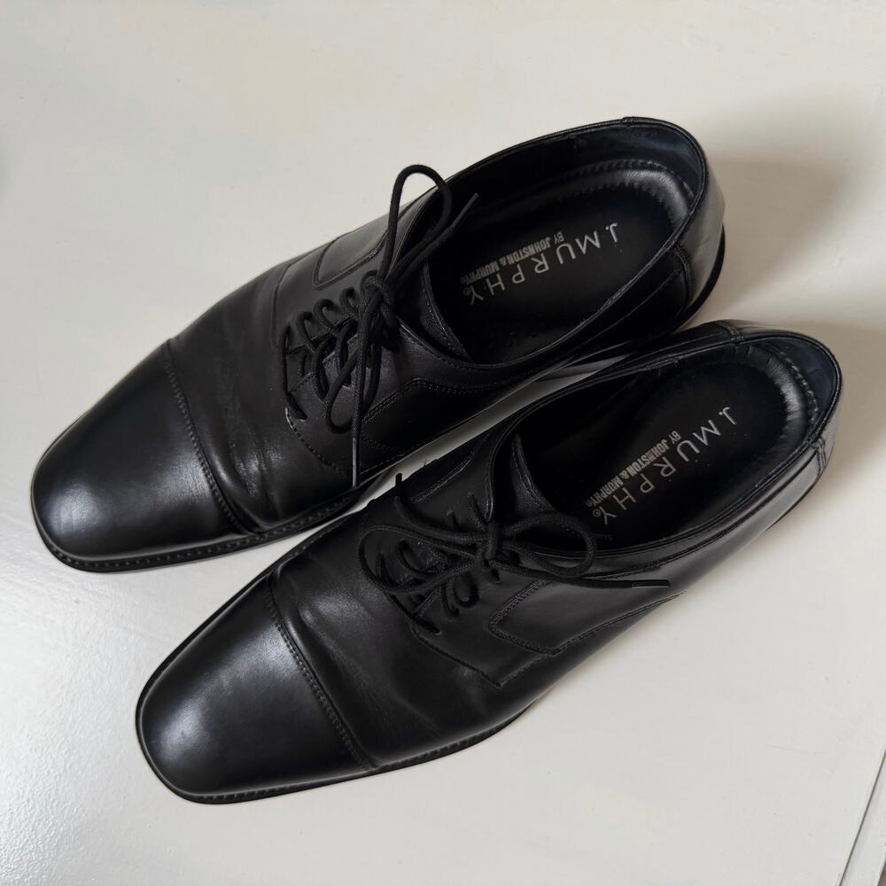 Johnston & Murphy Men’s Black Cap Toe Oxford Dress Shoes Leather Size 11 M
